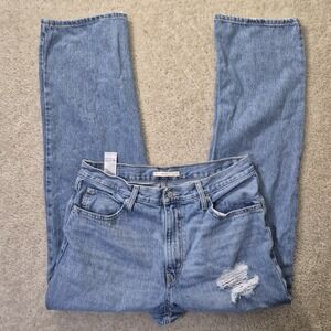 Levis 94 Baggy Jeans Womens ACTUAL 34/31 Blue Distressed 90s Hip Hop Street City
